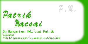 patrik macsai business card